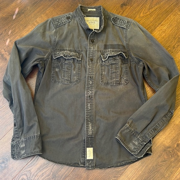 Abercrombie & Fitch Other - Abercrombie & Fitch Military Shirt Shacket Vintage Muscle Large